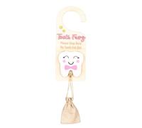 Qukoielly Colgador de puerta de hadas de los dientes perdidos con ranura para dinero, bonito recuerdo, caja de recuerdo de madera para almacenamiento de colección en el hogar