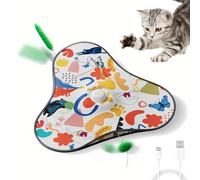 Qukoielly Juguete Interactivo para Gatos, Juego de Ejercicio para Mascotas con avances Ocultos en Movimiento, Juguetes Recargables para Gatos, para el área de Juego a, hogar, Sala de Estar