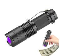 Qukoielly Linterna de luz UV, linterna UV LED de 395 nm, mini linterna portátil recargable, detector de luz negra para mascotas, manchas de , escorpión, chinches y más baterías de camping