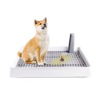 Qukoielly Soporte para Almohadilla de para Cachorros, Bandeja para Orinal para Perros de Interior, Inodoro portátil de Malla para Perros, Inodoro Desmontable y Lavable para Mascotas, Bandeja de