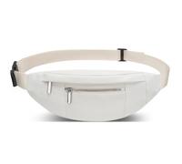 QUKUDS Riñoneras Mujer Hombre, Riñonera Impermeable Bolso de Cintura Deportiva con Cinturón Ajustable para Viajes Casual Senderismo Bici Entrenamiento Paseo de Perro (Blanco)