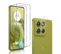 QULLOO 2+2 Piezas Protector de Pantalla para Motorola Moto G86 + Protector de Lente de cámara, 9H Dureza Vidrio Templado Sin Burbujas Cristal Templado