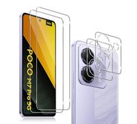 QULLOO 2+2 Piezas Protector de Pantalla para Xiaomi Poco M7 Pro + Protector de Lente de cámara, 9H Dureza Vidrio Templado Sin Burbujas Cristal Templado