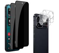 QULLOO 2 Piezas Anti Espía Protector de Pantalla Privacidad Compatible con Nothing Phone 4a Pro + 2 Piezas Protector de Lente de Cámara,Anti-Spy 9H Dureza Cristal Templado Vidrio Templado