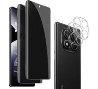 QULLOO 2 Piezas Anti Espía Protector de Pantalla Privacidad Compatible con Xiaomi Redmi Note 14 Pro 4G + 2 Piezas Protector de Lente de Cámara,9H Dureza Anti-Spy Cristal Templado Vidrio Templado