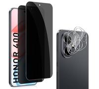 QULLOO 2 Piezas Protector de Pantalla Privacidad Compatible con Honor 400 + 2 Piezas Protector de Lente de Cámara,9H Dureza Anti-Spy Cristal Templado HD Vidrio Templado