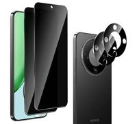 QULLOO 2 Piezas Protector de Pantalla Privacidad Compatible con Honor Magic8 Lite + 2 Piezas Protector de Lente de Cámara,9H Dureza Anti-Spy Cristal Templado HD Vidrio Templado