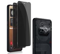 QULLOO 2 Piezas Protector de Pantalla Privacidad Compatible con Nothing Phone 3a 5G + 2 Piezas Protector de Lente de Cámara,9H Dureza Anti-Spy Cristal Templado HD Vidrio Templado