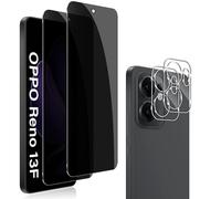 QULLOO 2 Piezas Protector de Pantalla Privacidad Compatible con OPPO Reno 13F/13 FS + 2 Piezas Protector de Lente de Cámara,9H Dureza Anti-Spy Cristal Templado HD Vidrio Templado
