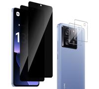 QULLOO 2 Piezas Protector de Pantalla Privacidad Compatible con Xiaomi 13T/ 13T Pro + 2 Piezas Protector de Lente de Cámara,9H Dureza Anti-Spy Cristal Templado HD Vidrio Templado