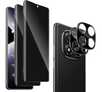 QULLOO 2 Piezas Protector de Pantalla Privacidad Compatible con Xiaomi Redmi Note 14 Pro 5G/ Poco X7 + 2 Piezas Protector de Lente de Cámara,9H Dureza Anti-Spy Cristal Templado HD Vidrio Templado