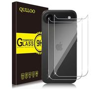 QULLOO 2 Piezas Protector de Pantalla Trasera Compatible con iPhone 17 Air, 9H Dureza Anti-Arañazos Cristal Templado Cobertura Completa Trasera de Vidrio