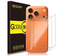 QULLOO 2 Piezas Protector de Pantalla Trasera Compatible con iPhone 17 Pro Max, 9H Dureza Anti-Arañazos Cristal Templado Cobertura Completa Trasera de Vidrio