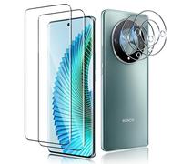 QULLOO Cristal Templado para Honor Magic 6 LITE 5G + Protector de Lente de cámara, 2+2 Piezas 9H Dureza Vidrio Templado Sin Burbujas Film Cristal Templado Protector de Pantalla para Honor Magic6 LITE