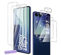 QULLOO Cristal Templado para Samsung Galaxy Z Flip 7 / Flip7 5G, HD Frontal Vidrio Templado + Dentro Flexible Protector de Pantalla + Protector de Lente de Cámara [2+2+2 Piezas]