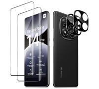 QULLOO para Xiaomi Redmi Note 14 Pro 5G Protector de Pantalla, [2+2 Piezas] Cristal Templado & Protector de Lente de Cámara, Ultra HD Sin Burbujas 9H Dureza Vidrio Templado