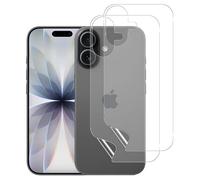QULLOO Película Mate de Protección Trasera para iPhone 17, 2 Piezas de Película Hidrogel Transparente Flexible TPU, Cristal Templado Mate, Anti-Rayas, Protección Contra Arañazos