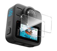 QULLOO Protector de Pantalla de Cristal Templado para GoPro MAX 2, 9H Dureza HD Vidrio Templado Anti-Scratch, 2 Piezas