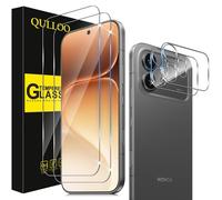QULLOO Protector de Pantalla para Honor 600 5G, 2 Piezas Cristal Templado y 2 Piezas Protector de Lente de Cámara, Dureza 9H Ultra Resistente Vidrio Templado