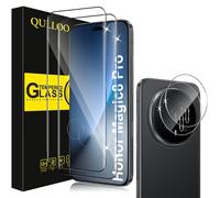 QULLOO Protector de Pantalla para Honor Magic 8 Pro, 2 Piezas Cristal Templado y 2 Piezas Protector de Lente de Cámara para Honor Magic8 Pro, Dureza 9H Ultra Resistente Vidrio Templado