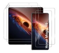 QULLOO Protector de Pantalla para Honor Magic V6 + Protector de Pantalla Frontal, 2+2 Piezas Vidrio Templado Sin Burbujas Film