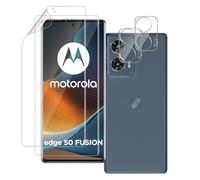 QULLOO Protector de Pantalla para Motorola Moto Edge 50 Fusion [No es de Cristal],2 Piezas TPU Protector y 2 Piezas Protector Camara Cristal Templado, Fácil instalación, Sin Burbujas Funda Friendly