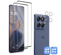 QULLOO Protector de Pantalla para Motorola Moto Edge 60 Fusion/Edeg 60, 2 Piezas Cristal Vidrio Templado y 2 Piezas Protector Lente Cámara, Anti-Arañazos Película Protectora, Fácil instalación