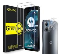 QULLOO Protector de Pantalla para Motorola Moto G14 [2 Piezas] + Protector de Lente de Cámara [2 Piezas], 9H HD Alta Sensibilidad Cristal Templado para Motorola Moto G14