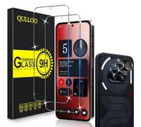 QULLOO Protector de Pantalla para Nothing Phone 2A / 2A Plus / 2a+, 2 Piezas Cristal Templado y 2 Piezas Protector de Lente de Cámara, Dureza 9H Ultra Resistente Vidrio Templado
