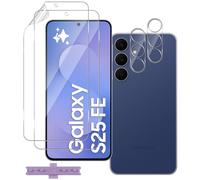 QULLOO Protector de Pantalla para Samsung Galaxy S25 FE [No es de Cristal], 2 Piezas Protector de Pantalla Frontal de hidrogel y 2 Piezas Protector Camara Cristal Templado, Fácil instalación