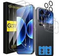 QULLOO Protector de Pantalla para Xiaomi 17 Pro, 2 Cristal Templado + 2 Exterior Película Protectora + 2 Protector de Lente de Cámara, Dureza 9H Ultra Resistente Antiarañazos Vidrio Templado