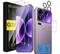 QULLOO Protector de Pantalla para Xiaomi 17 Pro Max, 2 Cristal Templado + 2 Exterior Película Protectora + 2 Protector de Lente de Cámara, Dureza 9H Ultra Resistente Antiarañazos Vidrio Templado