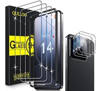 QULLOO Protector de Pantalla para Xiaomi Mi 14 5G [3 Piezas] + Protector de Lente de Cámara [3 Piezas], 9H HD Alta Sensibilidad Cristal Templado para Xiaomi 14 5G
