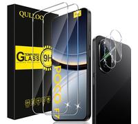 QULLOO Protector de Pantalla para Xiaomi Poco F7, 2 Piezas Cristal Templado y 2 Piezas Protector de Lente de Cámara, Dureza 9H Ultra Resistente Vidrio Templado