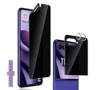 QULLOO Protector de Pantalla Privacidad para Motorola Moto Razr 70 Ultra + Protector de Pantalla Frontal + Protector de Lente de Cámara,1+1+1 Piezas Anti-Spy Vidrio Templado Film Cristal Templado