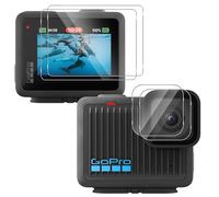 QULLOO Protector Pantalla de Cristal Templado para GoPro LIT Hero/GoPro Hero Cámara Láminas + Lens Protection Film Mejorado Película de Fibra de Vidrio Templado - 4 Piezas
