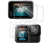 QULLOO Protector Pantalla para GoPro Hero 13 Black, Protector de Pantalla Frontal y Trasero de Vidrio Templado y Protector Lente Cámara,Ultra Claro Antiarañazos, 2 Paquetes Cada Uno