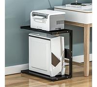 QULONG Soporte de Suelo móvil para CPU de 2 Niveles, Estante de Almacenamiento de máquinas bajo el Escritorio con Ruedas, Soporte de Montaje de Torre de Ordenador para PC de Escritorio,Negro,H 64cm