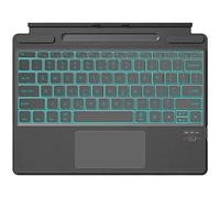 Qulose Surface Pro 9 Teclado retroiluminado Surface Pro 10, teclado Bluetooth desmontable para Microsoft Surface Pro 11/Pro 10/9/8/13 pulgadas con trackpad/soporte para bolígrafo, color gris