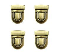 Quluxe 4 piezas de cierre de bloqueo de bloqueo para monedero, cierre de pulgar, práctico bloqueo de lengua de pato para caja de cuero Hangbag bolsa cierre monedero mochila - bronce
