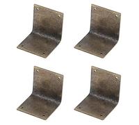 Quluxe 4 piezas de latón puro 90 grados ángulo recto, Esquineras, Protectores de Esquina para Muebles, Caja de Madera de Alcanfor, Cubierta de Borde Antiguo, Cobre (3 x 3 cm)