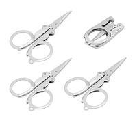 QUMENEY 4 Uds tijeras de artesanía portátiles plegables de acero inoxidable, mini cortador de bolsillo de viaje plegable, tijeras pequeñas de papel compacto