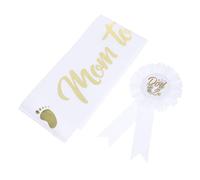 QUMIIRITY 1 juego Sash y Pin para Shower Dad To Mom To Be Decoración Chic para Celebraciones Especiales y de Bienvenida