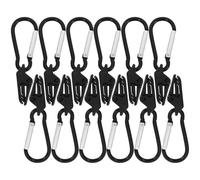 QUMIIRITY 12 Pinzas para Tienda de Campaña de Plástico Negro, Clips Forma de Diente Antiventoso, Abrazaderas para Lonas y Toldos, Accesorio Camping Resistente y Seguro, Pack de 12 Unidades