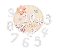 QUMIIRITY 1juego Tarjetas De Mensuales De Madera Para Recién Nacidos De Diseño Floral Accesorios Fotográficos Para Rastrear El Crecimiento