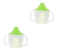 QUMIIRITY 2piezas Vaso De Aprendizaje Para Bebés Con Escala Transparente y Doble Asa Taza Portátil Para Entrenamiento De Hidratación Infantil Para Niño Niña y Niñas