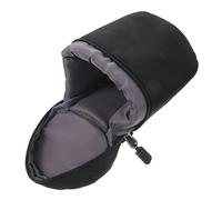 QUMIIRITY 3 Piezas Bolsa De Lente De Cámara Estuche Protector De Lentes Bolsa De Almacenamiento para Lentes De Cámara Cubo De Lente De Cámara Estuche para Lentes Black Tela De Fibra 210d