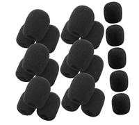 QUMIIRITY 50 Piezas Cubierta de esponja de megáfono espuma universal viento Cubrir parabrisas de micrófono cubiertas de micrófono accesorios de micrófono parabrisas del micrófono Negro