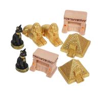 QUMIIRITY 8piezas Miniaturas De Esculturas Egipcias Figuras De Diosas y Pirámides Decoración para Hogar y Jardín Souvenirs De Paisaje para Coleccionistas