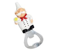 QUMIIRITY Abridor de Botellas Magnético Imán para Nevera en Forma de Chef, Abrebotellas de Resina y Metal Decorativo para Cocina, Utensilio Original para Cerveza y Refrescos, 1 Pieza